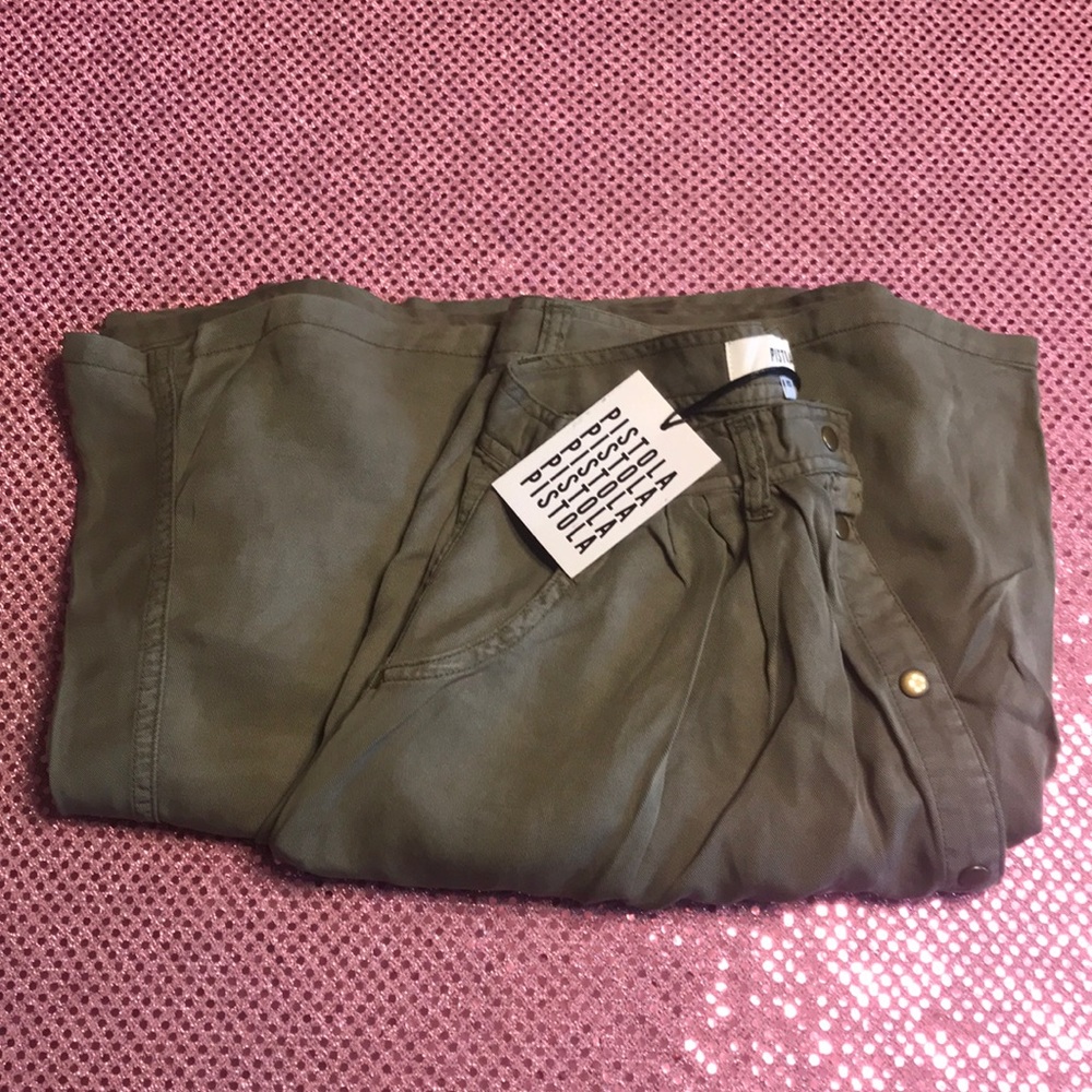 SOLD Pistola Green Button Front Long Maxi Skirt XS - Picture 7 of 7
